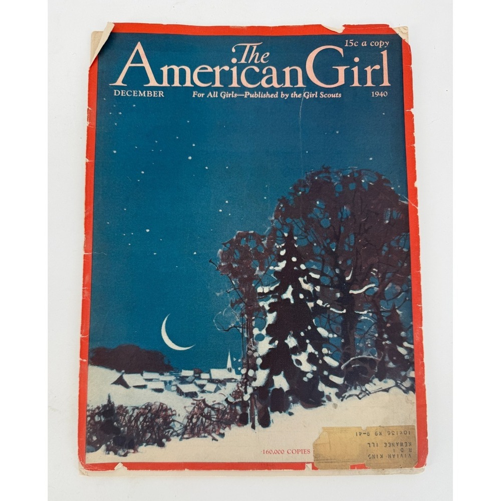 Vintage 1940 American Girl Magazine December Issue WWII Era Ephemera Ads Stories